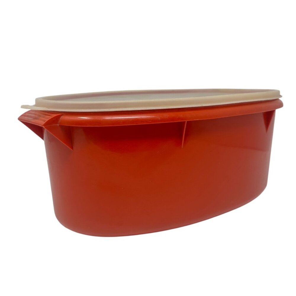 Vtg Tupperware 487 Ham Keeper Paprika Red 3-Piece Set Food Storage MCM Flavor